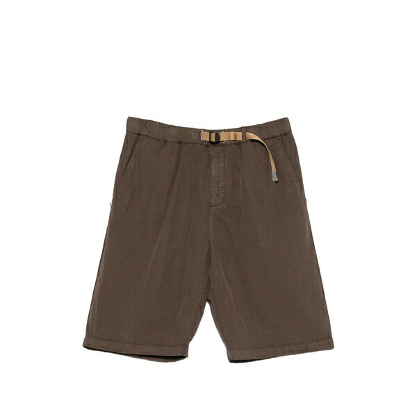 白いこと砂子 メンズ 心地好いズボン下 ボトムス Elasticated-waistband shorts Brown