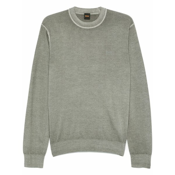 雇い主 メンズ 編み物\u0026ティーシャツ アウター Embroidered-logo sweater Green