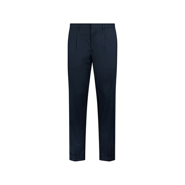 ムーレー メンズ 心地好いズボン下 ボトムス Montale pleated cuffed trousers Blue