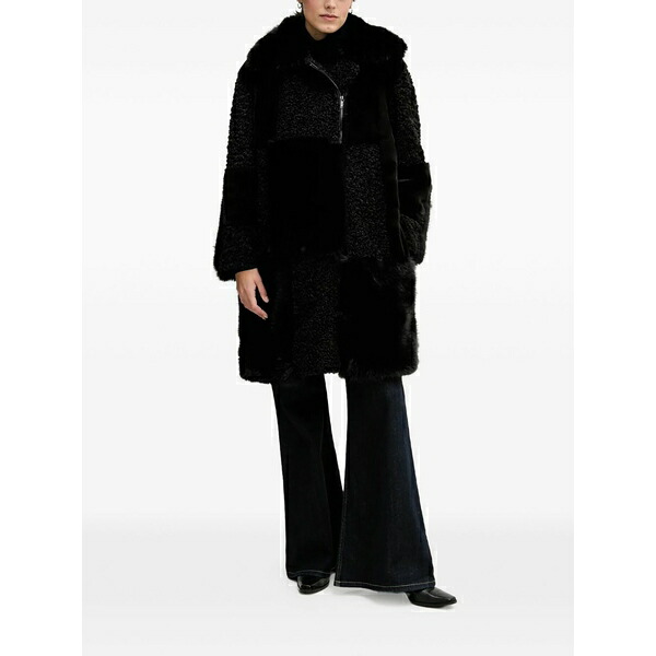 ダナ キャラン ニューヨーク州 レディース 厚地の外套 アウター Winter faux-fur coat Black