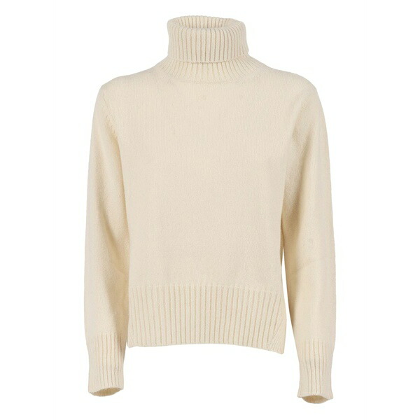 カングラ  レディース 編み物\u0026ティーシャツ アウター Turtleneck ribbed-hem sweater  Neutrals