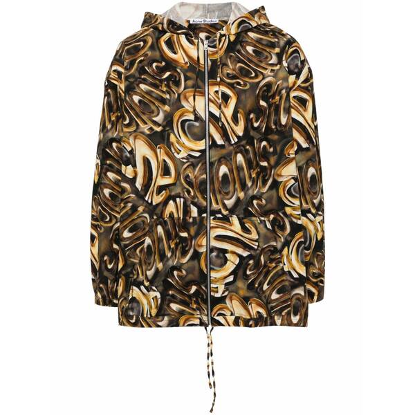 アクネ ストゥディオズ メンズ ジャケット＆ブルゾン アウター Hooded logo jacket Black｜asty