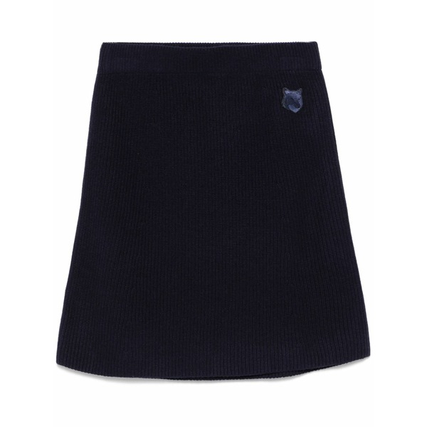 棲み家 狐狸 レディース スコート ボトムス Bold fox head mini skirt Blue