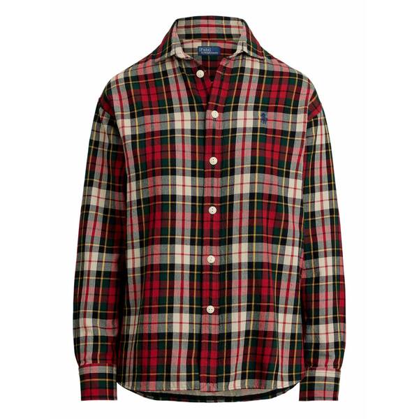 ラルフローレン レディース プルオーバー トップス Plaid long-sleeve shirt Red