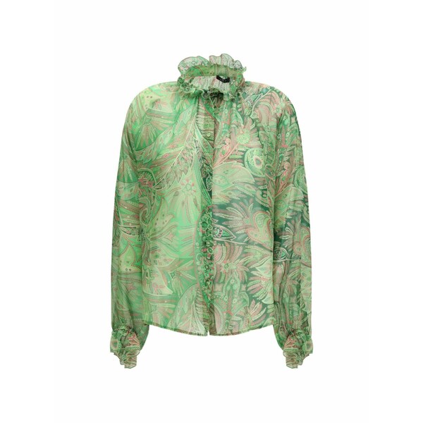 エトロ レディース シャツ トップス Frill paisley shirt Green|asty