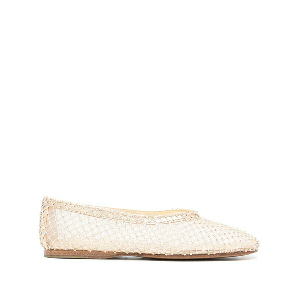 フォルテ フォルテ レディース サンダル シューズ Rhinestone-embellished mesh ballerina shoes Gold