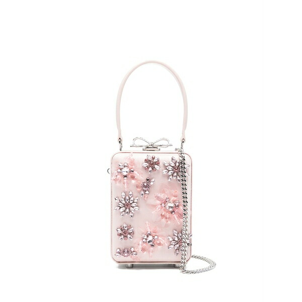 セルフ・ポートレイト レディース トートバッグ 御徒面子 Floral embellished top handle tote bag Pink