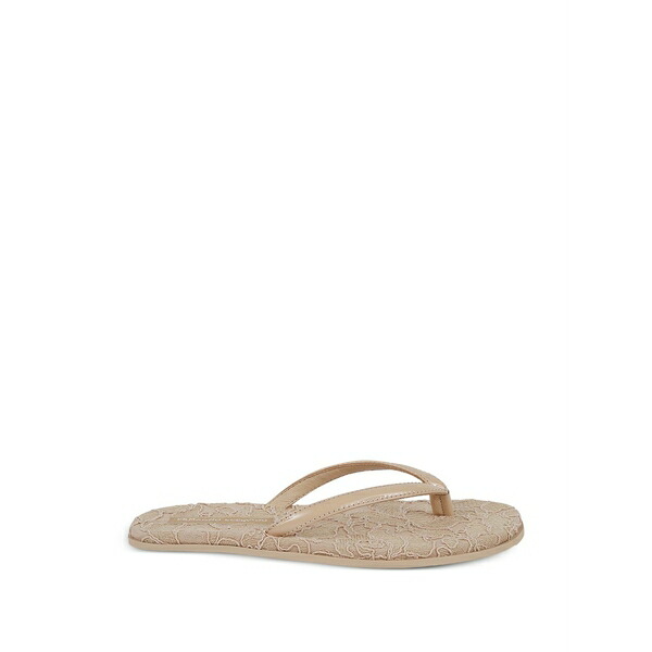 エルマンノ シェルヴィーノ レディース サンダル シューズ Lace-covered patent-leather flip-flops Neutrals