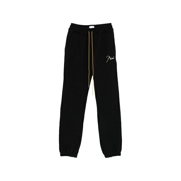 ルード メンズ カジュアルパンツ ボトムス Drawstring script logo trousers Black｜asty