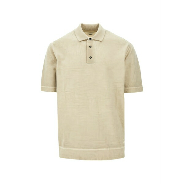 シーピーカンパニー メンズ ポロシャツ トップス Buttoned polo shirt Neutrals｜asty