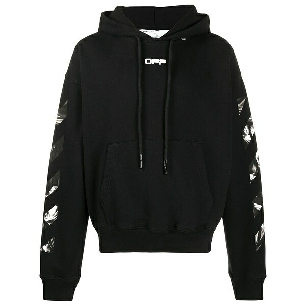 象牙色 メンズ パーカー・スウェットシャツ アウター Caravaggio print hoodie Black
