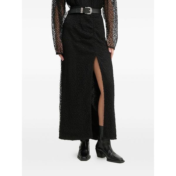イロ レディース スコート ボトムス Slit MIDI skirt Black