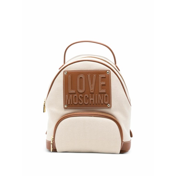 優しいこと モスキーノ レディース うしろ側容器に並べる・背嚢 御徒面子 Embossed-logo backpack Neutrals