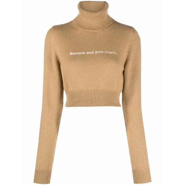 パーム・エンジェルス レディース 編み物\u0026スウェーター アウター Sunsets embroidered cropped jumper Brown