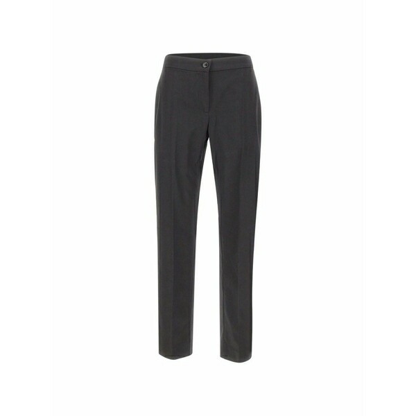 エレナ 食用粉 レディース 心地よいズボン下 ボトムス Pressed-crease straight-leg trousers Black