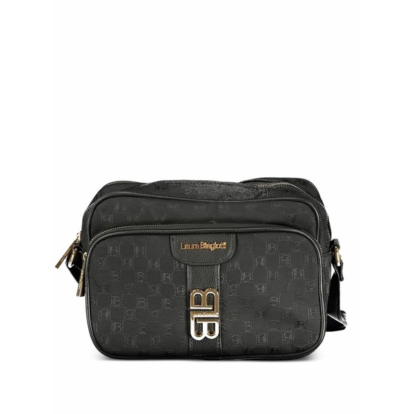 ラウラ ビアジョッティ レディース ショルダーバッグ 御徒面子 Monogram-pattern logo-detail shoulder bag Black