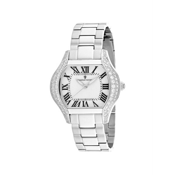 クリスチャンバンサント レディース ウオッチ 添え物 Bianca crystal-embellished 34粍 watch White