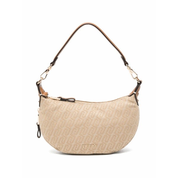 リュージョー レディース ショルダーバッグ 御徒面子 Monogram-print zip shoulder bag Neutrals