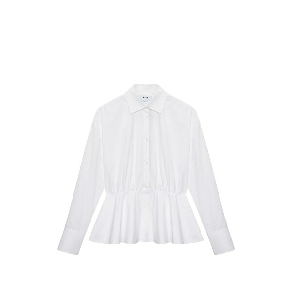 エムエスジイエム レディース プルオーバー トップス Peplum shirt White