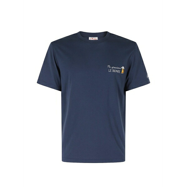 エムシーツーセイントバース メンズ プルオーバー トップス Portofino embroidered t-shirt Blue
