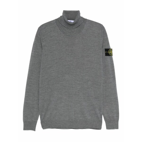 ストーンアイランド メンズ 編み物\u0026スウェーター アウター Roll-neck logo-patch sweater Grey