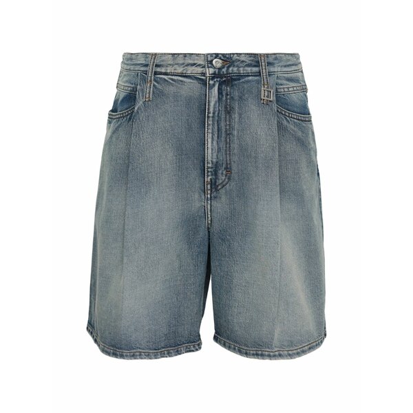 ウーヨンミ メンズ 心地好いズボン下 ボトムス Pleated denim shorts Blue
