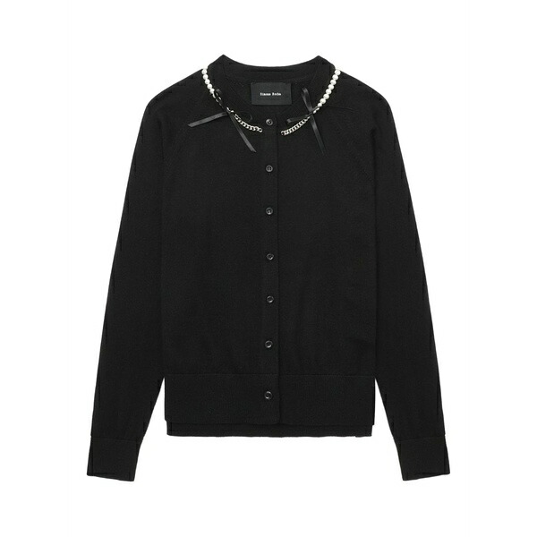 シモーネ・ロシャ レディース ジレー アウター Pearl-chain cardigan Black