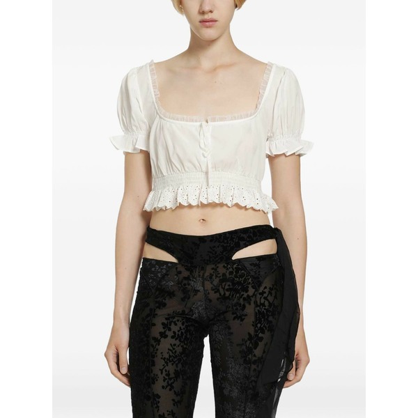 デイジー レディース プルオーバー トップス Lace-trimmed blouse White