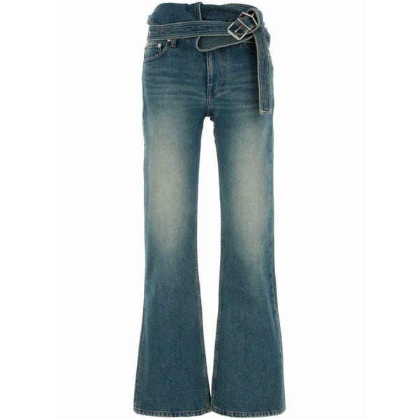 ワイ事業計画 レディース ジーンズズボン下 ボトムス Wrap belt jeans Blue