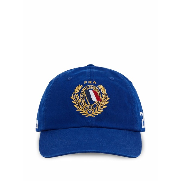 ラルフローレン メンズ かぶり笠 佩び物 France crest-embroidered baseball cap Blue