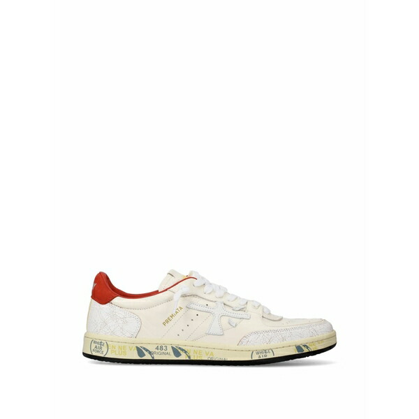 プレミアータ メンズ スニーカー シューズ Clay crackled-effect sneakers Neutrals|asty