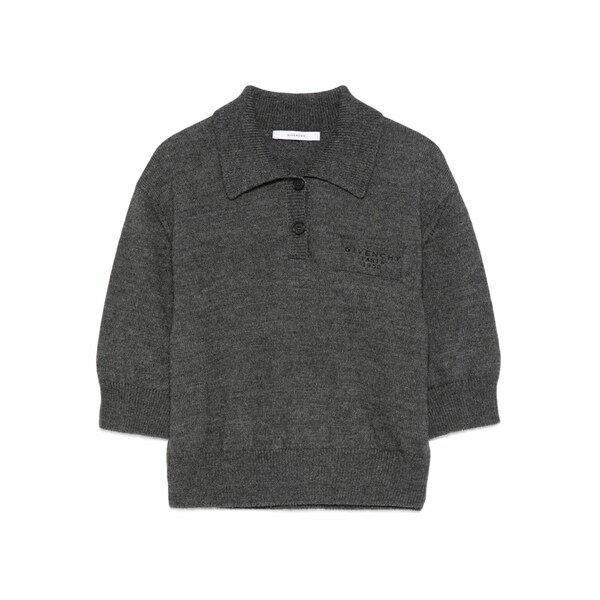 ジバンシー レディース ポロシャツ トップス Short-sleeve logo polo shirt Grey｜asty