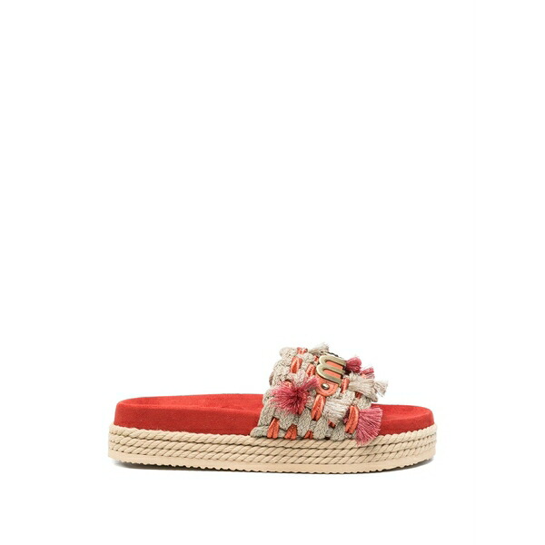 モウ レディース サンダル シューズ Tassel-embellished braided sandals Neutrals