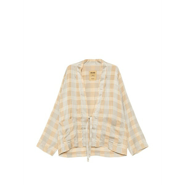 ユマ・一 メンズ 上衣＆上衣 アウター Tie detail plaid jacket Neutrals