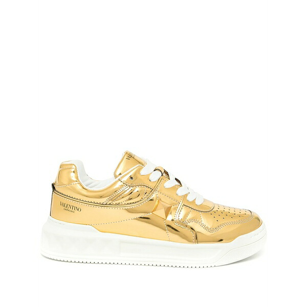 ヴァレンティノ ガラヴァーニ レディース スニーカー シューズ One stud mirror-finish sneakers Gold