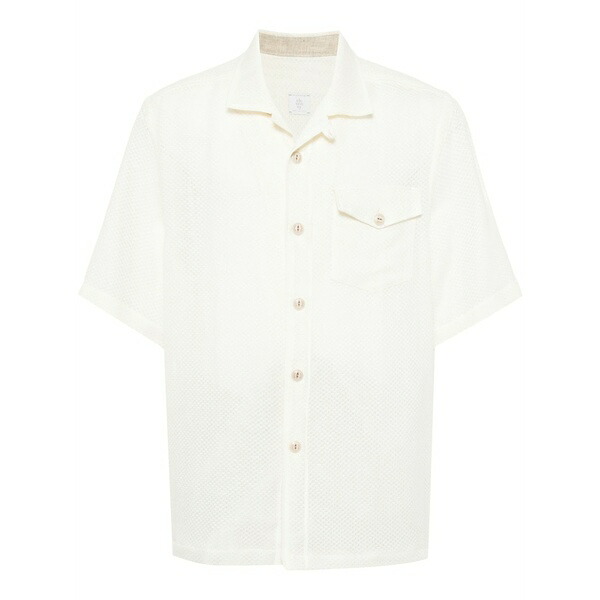 イレブンティ メンズ プルオーバー トップス Short-sleeve pointelle-knit shirt White