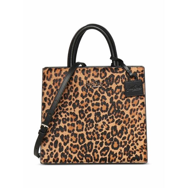 エムシーツーセイントバース レディース トートバッグ 御徒面子 Medium leopard-print leather tote bag Neutrals