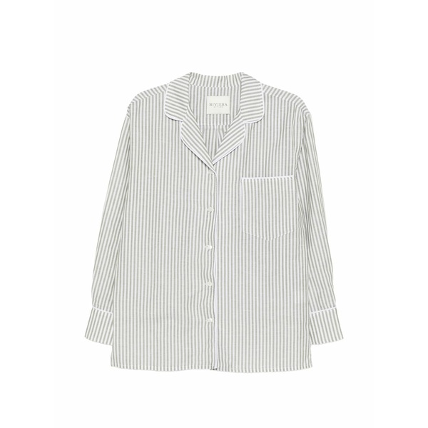 リビエラ レディース プルオーバー トップス Striped-print shirt White