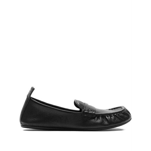 アクネ ストゥディオズ レディース スリッポン・ローファー シューズ Penny-slot leather loafers Black