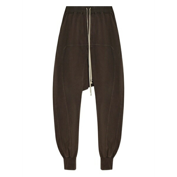 リックオウエンス メンズ カジュアルパンツ ボトムス Drawstring cuffed trousers Brown|asty