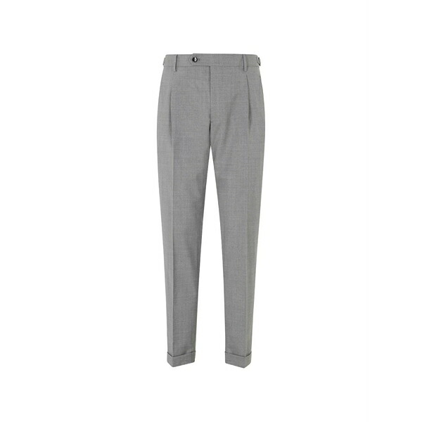 ベルウィッチ メンズ 心地好いズボン下 ボトムス Pleated turn-up trousers Grey