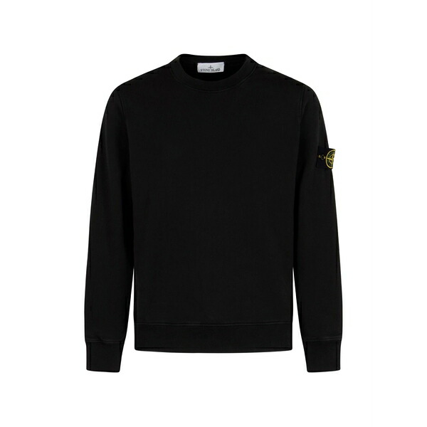 ストーンアイランド メンズ パーカー・スウェットシャツ アウター Logo-badge organic cotton sweatshirt Black