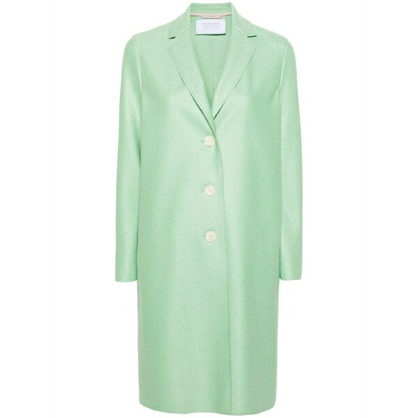 ハリスワーフロンドン レディース 厚地の外套 アウター Single-breasted felted coat Green