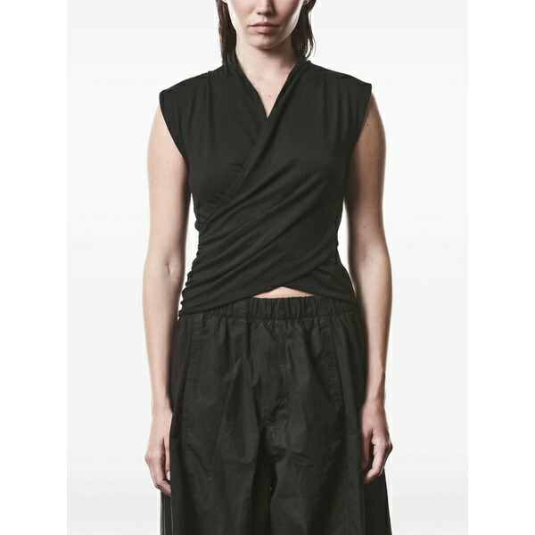 トム・クロム レディース Tシャツ トップス Crossover sleeveless t-shirt Black｜asty