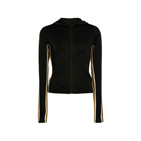 クリストファーエスバー レディース パーカー・スウェットシャツ アウター Ribbed zip-up hoodie Black
