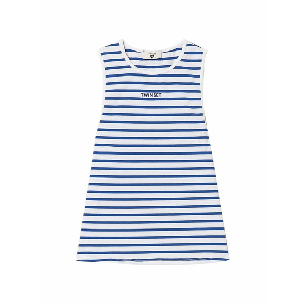 ツイン書き割り レディース カットソー トップス Striped tank top White