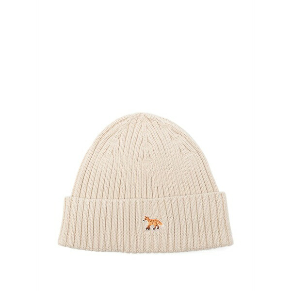 住み家 稲荷 メンズ 鳥打ち帽 付属物 Ribbed embroidered beanie Neutrals