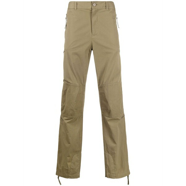 ヘルムート 言葉づかい メンズ 心地好いズボン下 ボトムス Zip-pocket straight-leg trousers Green