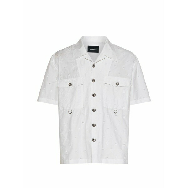 ジョン バージニアの州都 メンズ プルオーバー トップス Flap-pocket shirt White