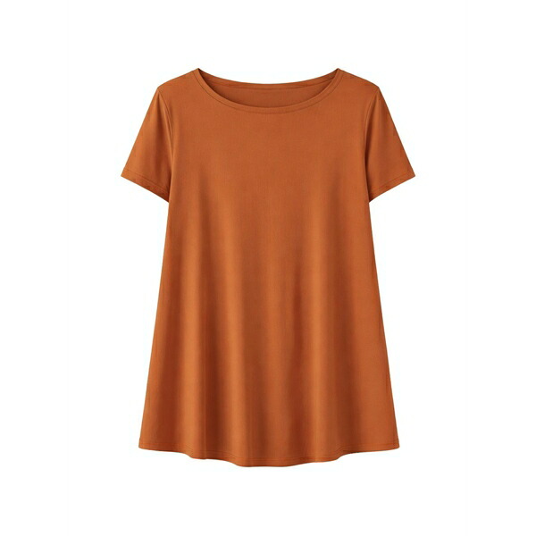 マリパルミ レディース ティーシャツ トップス Curved-hem t-shirt Orange